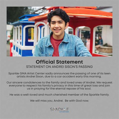 andrei sison accident|GMA Sparkle Actor Andrei Sison, 16, Dies in a Car Accident.